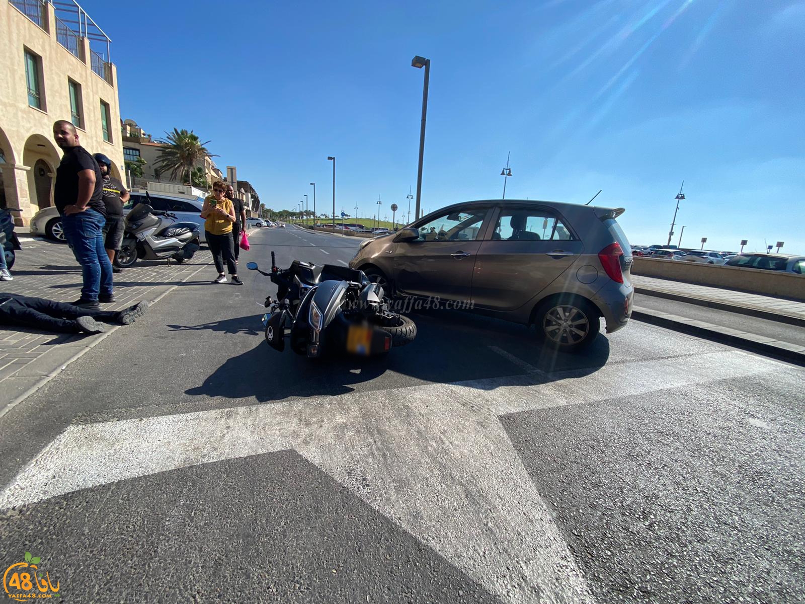 يافا: اصابة طفيفة لراكب دراجة نارية بحادث طرق 