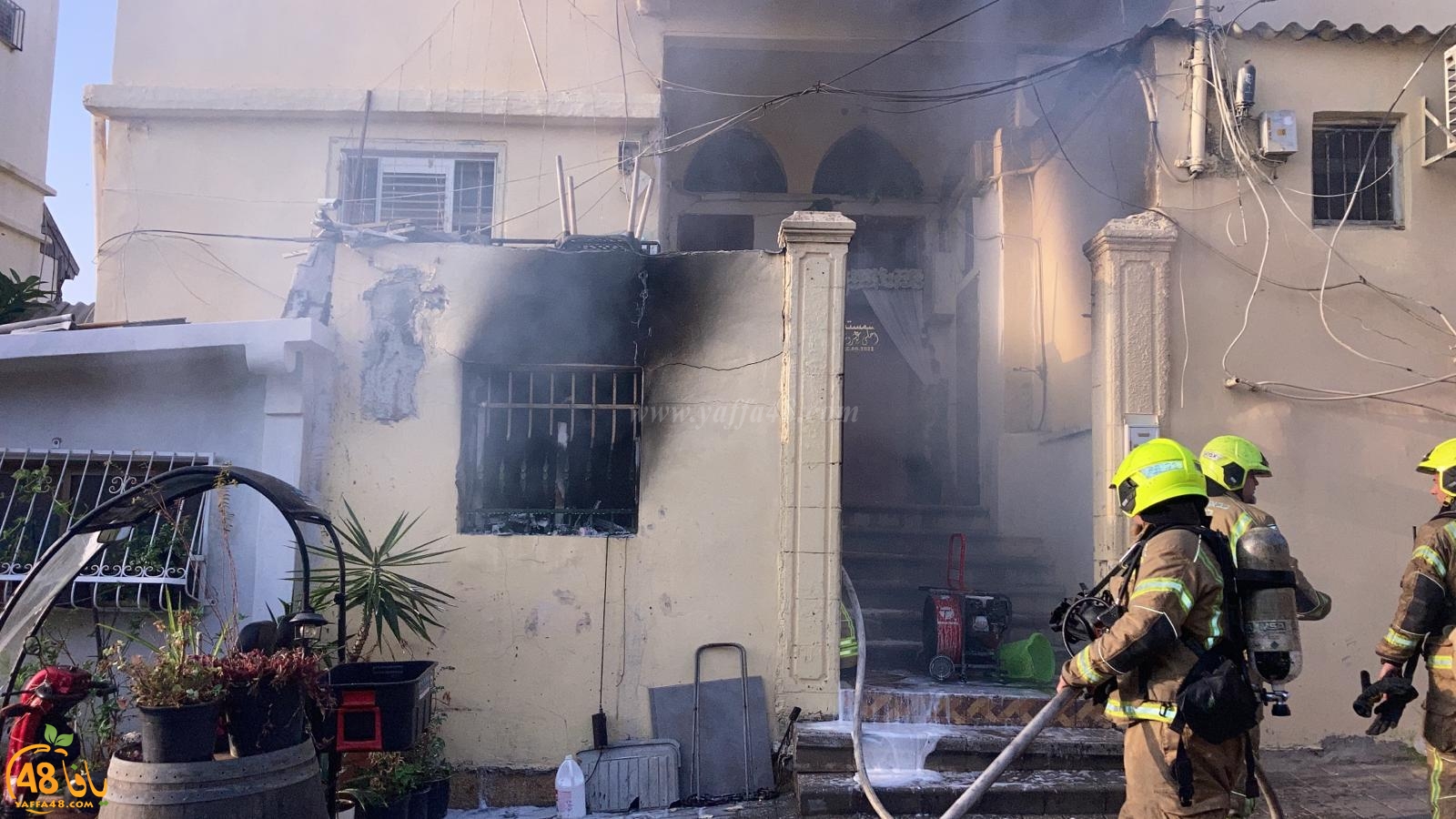  يافا: اصابة طفيفة لشخصين اثر حريق في أحد المنازل 