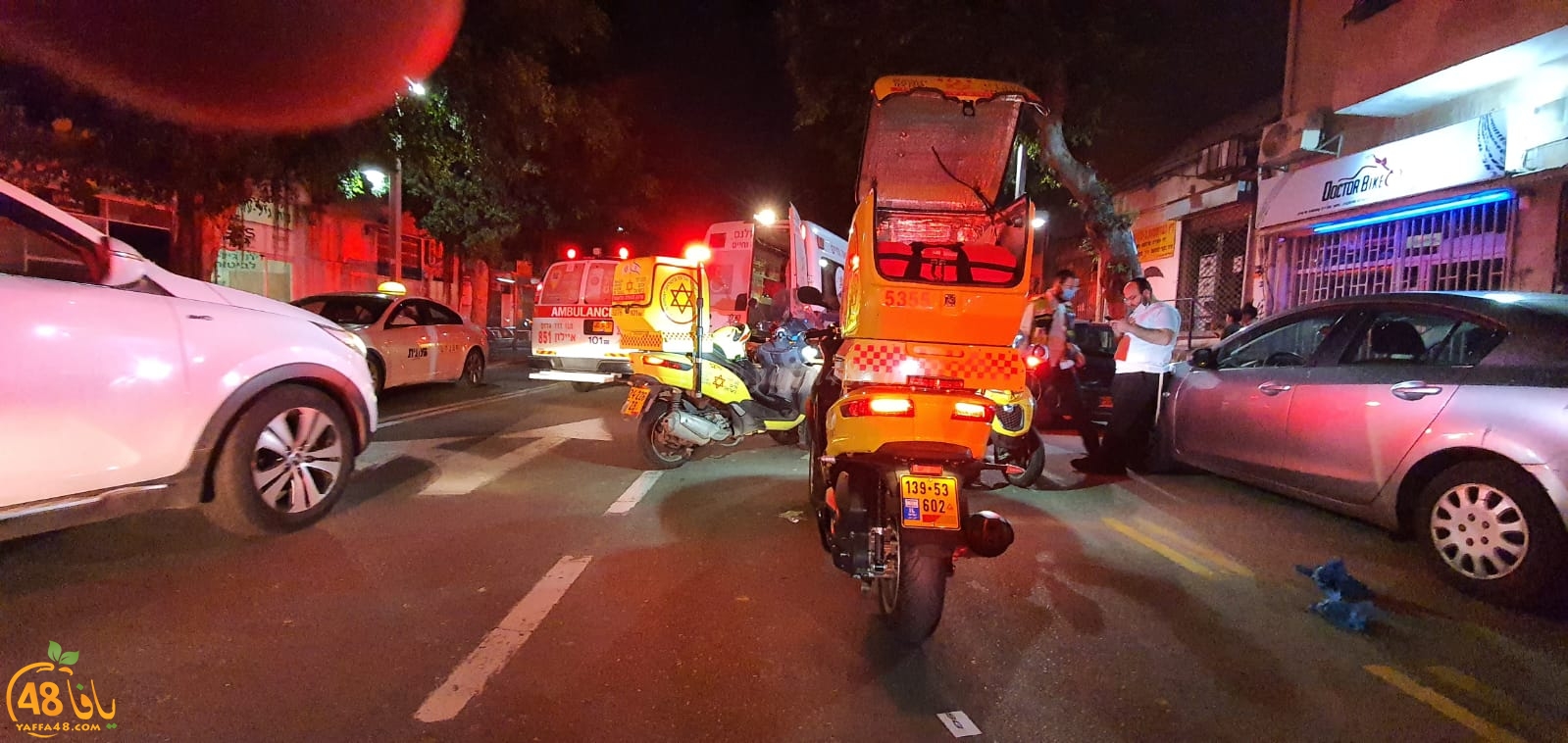 إصابة متوسطة لراكب دراجة بحادث دهس في مدينة يافا 