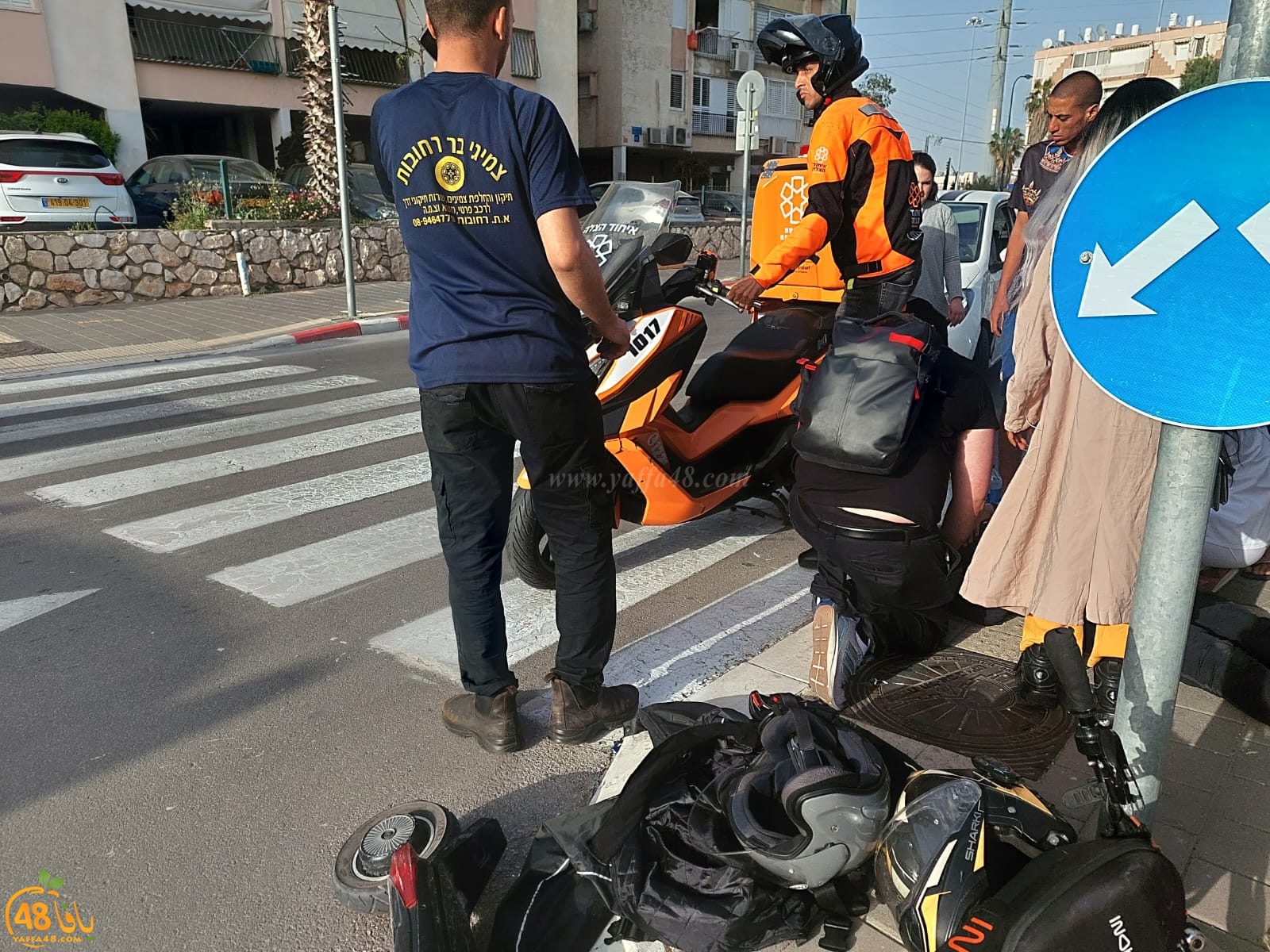 يافا: اصابة متوسطة لراكب دراجة نارية بحادث طرق 