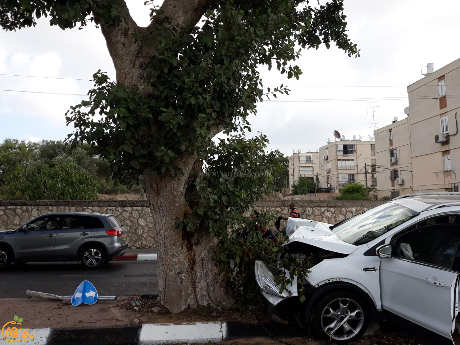  صور: اصابة طفيفة بحادث طرق ذاتي شرق مدينة يافا 