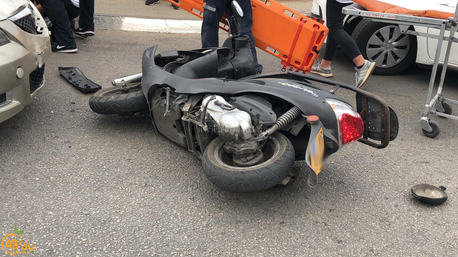 بالصور: اصابة متوسطة لراكب دراجة نارية بحادث طرق في يافا