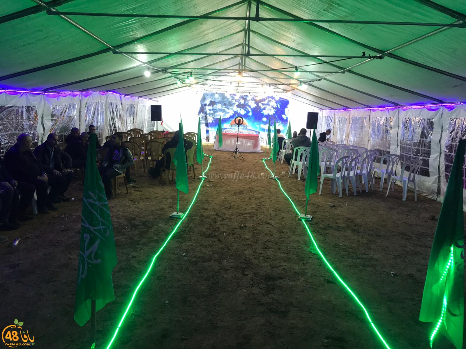  بالصور: خيمة الهدى تنظم أمسية دعوية في ضيافة عائلة كراجة بيافا
