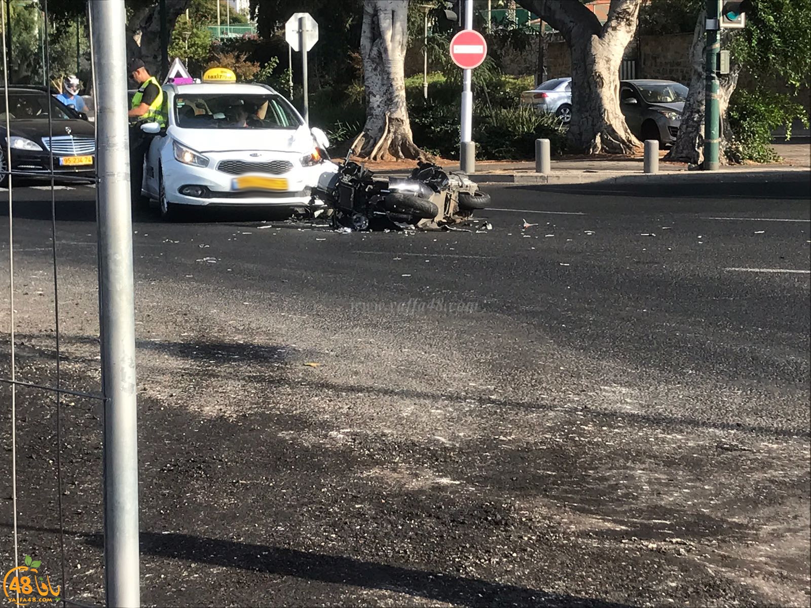 يافا: اصابة متوسطة لراكب دراجة بحادث طرق 