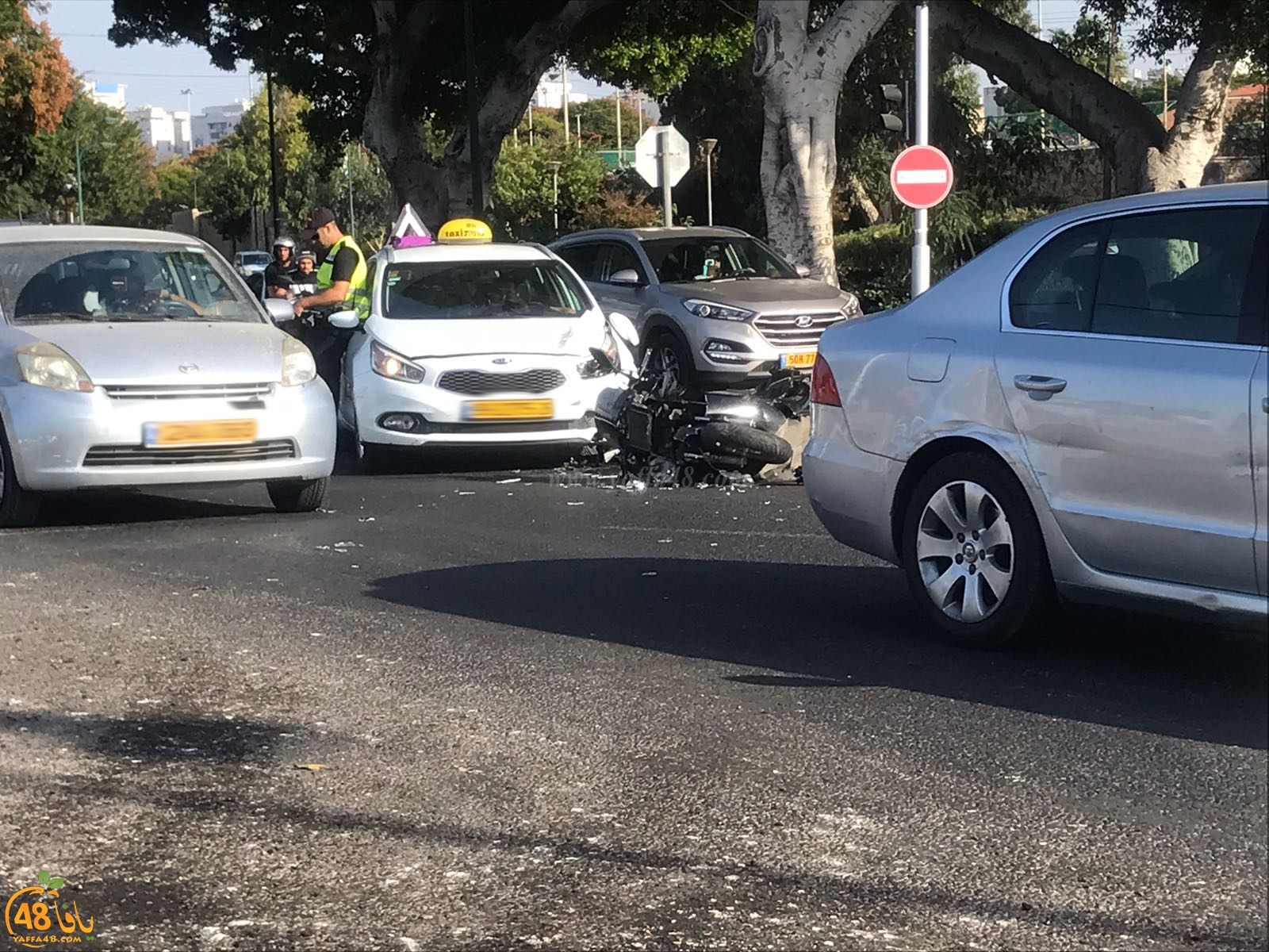 يافا: اصابة متوسطة لراكب دراجة بحادث طرق 