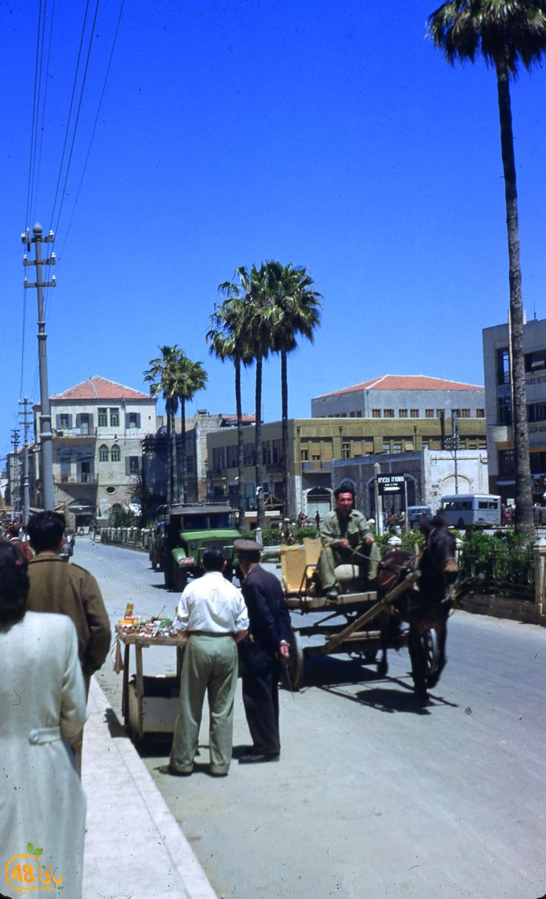 يافا: صورة نادرة من شارع جمال باشا في حي النزهة عام 1949