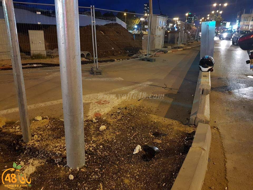  اصابة طفيفة لراكب دراجة نارية بحادث طرق ذاتي بمدينة يافا 