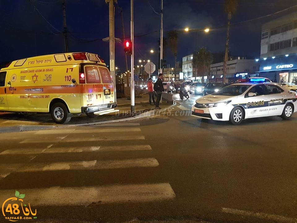  اصابة طفيفة لراكب دراجة نارية بحادث طرق ذاتي بمدينة يافا 