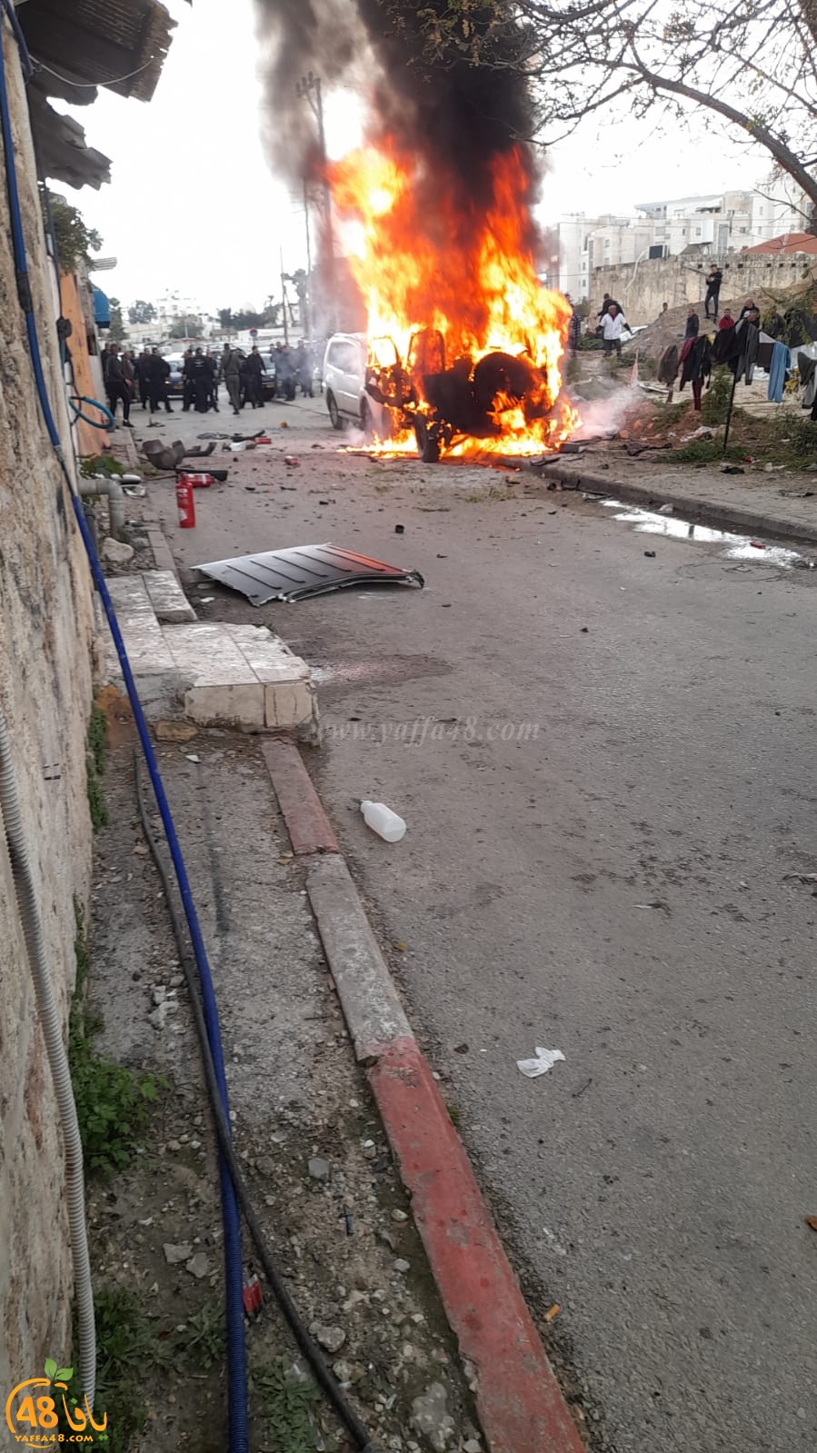  اللد: انفجار مركبة وأنباء عن اصابات 