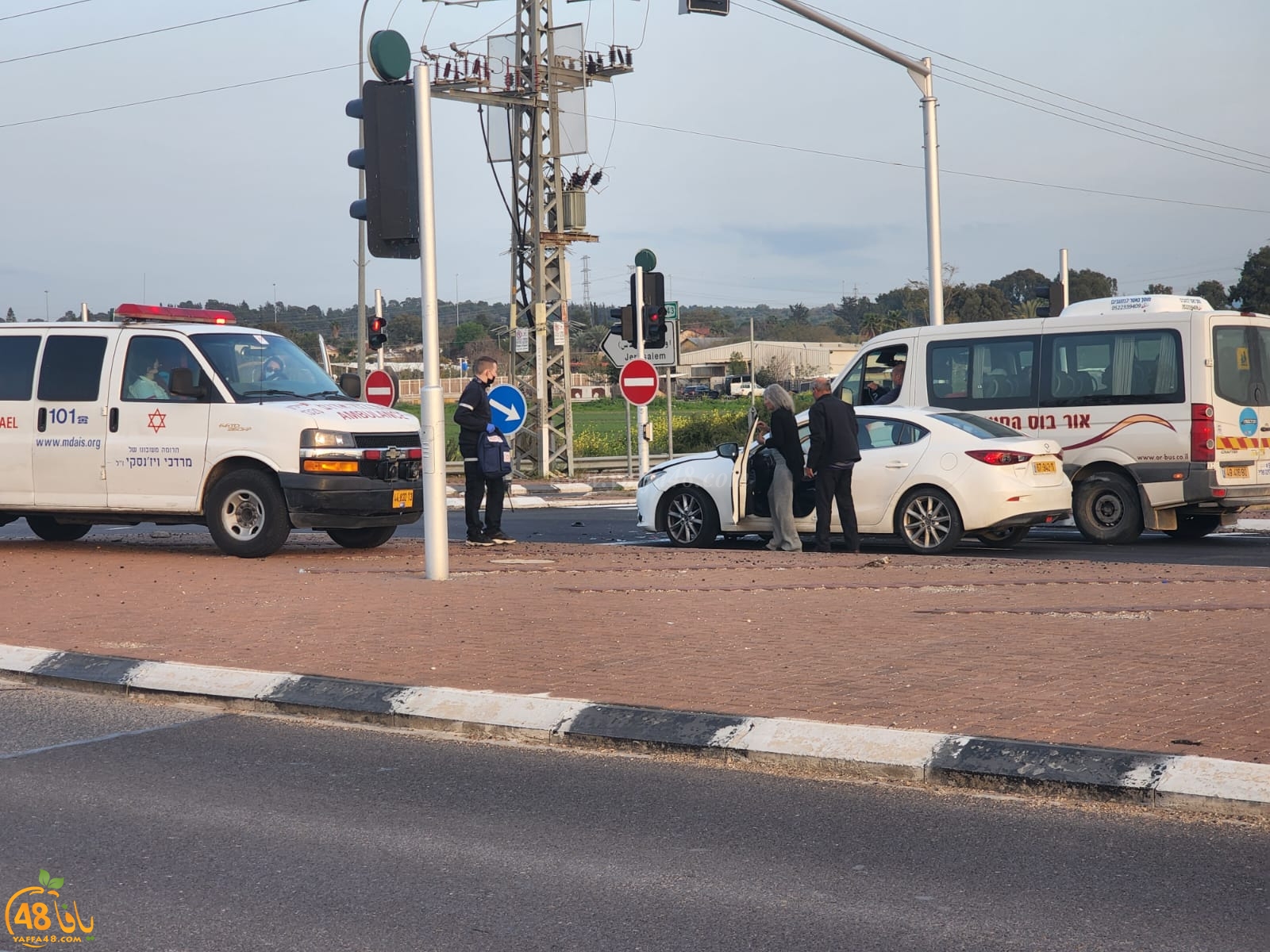  اصابة طفيفة بحادث طرق بين مركبتين قرب اللد