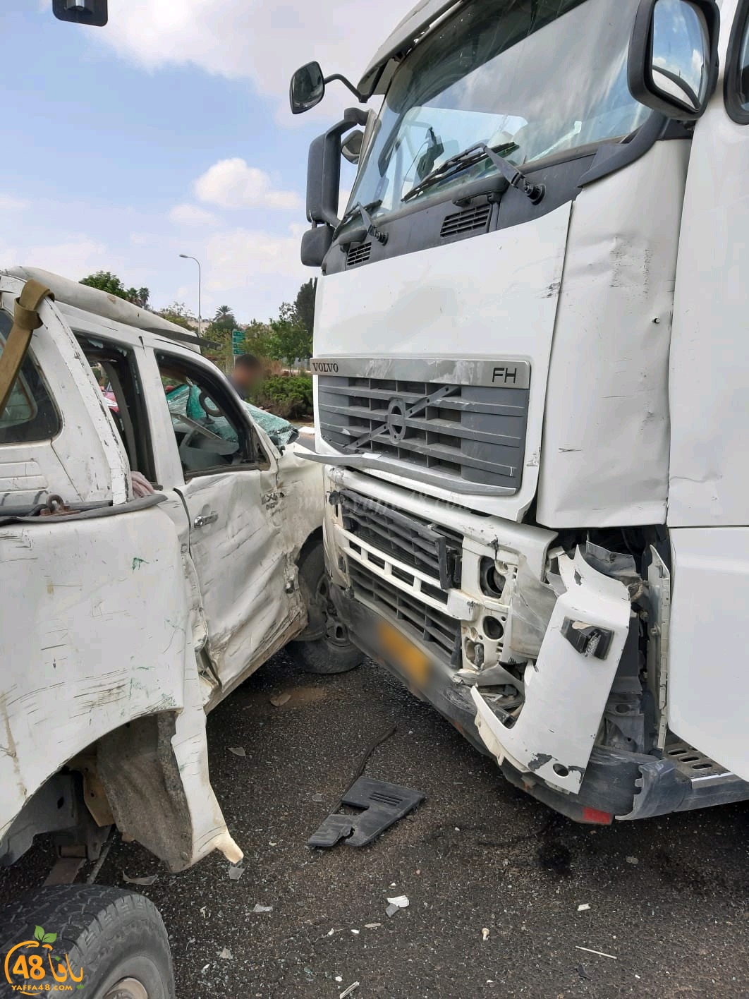  اللد: 4 اصابات بحادث طرق بين شاحنة ومركبة 