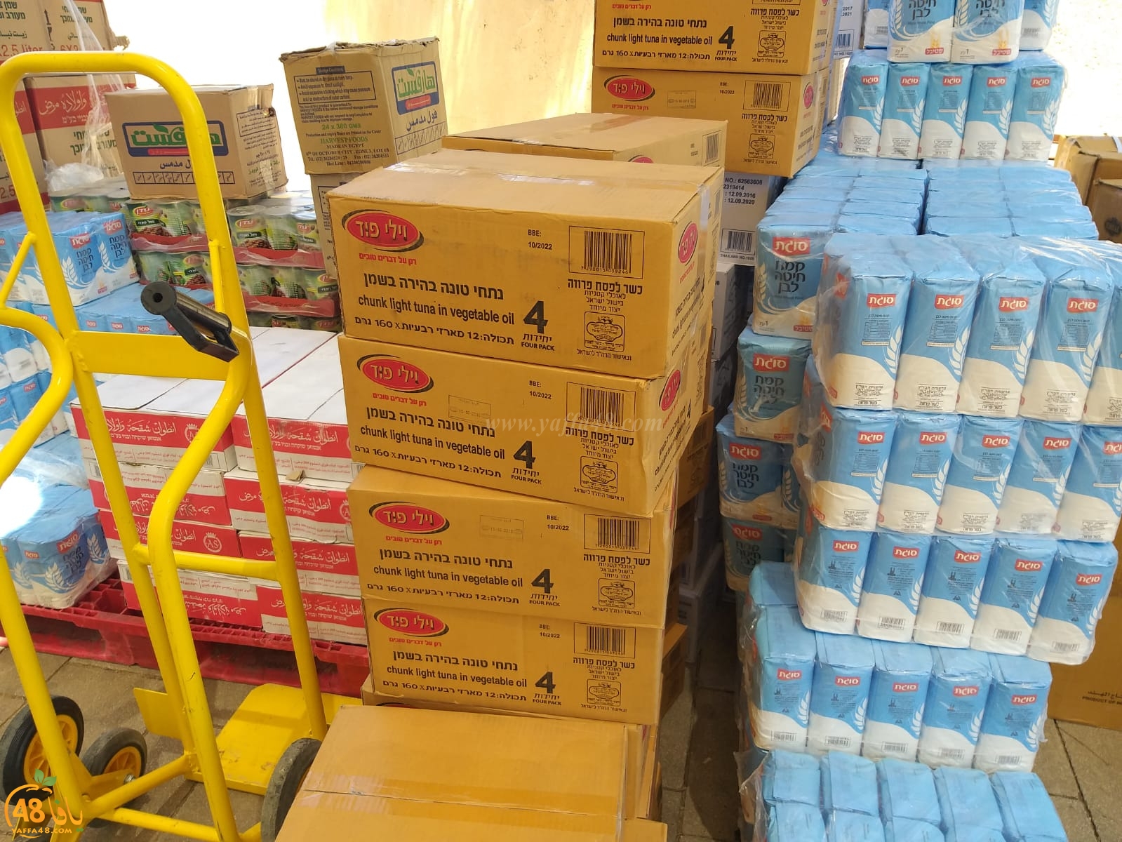فيديو: جمعية يافا تستعد لتوزيع مئات الطرود الغذائية بعد صلاة العصر في ساحة مسجد الجبلية