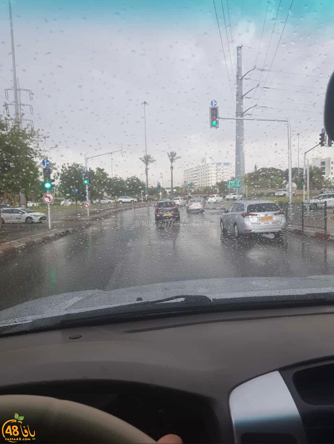 شاهد: أمطار الخير تتساقط على مدينة يافا 