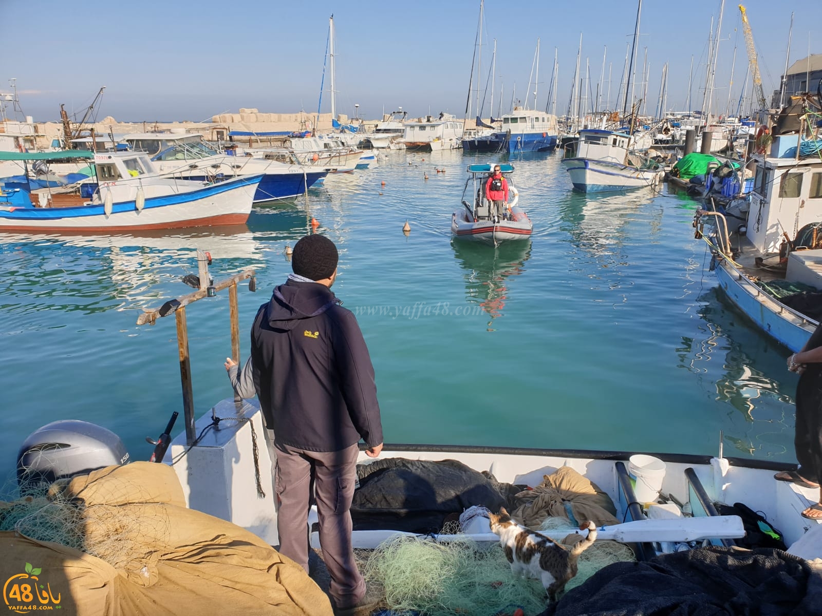 فيديو: الشرطة البحرية مستمرة في مضايقة الصيادين بميناء يافا 