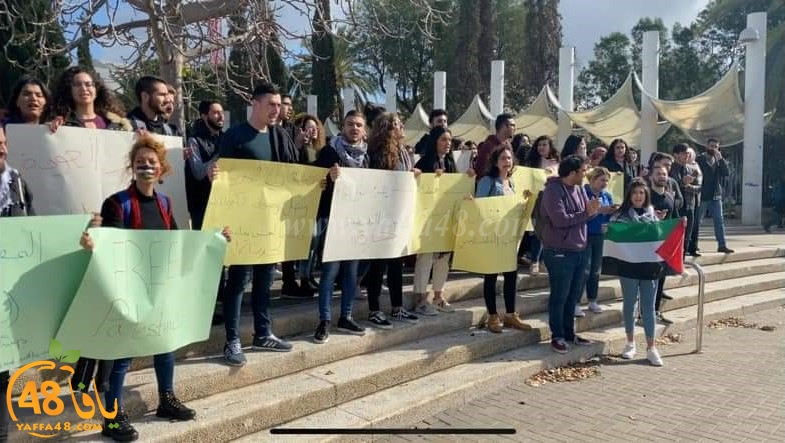 مظاهرة طلابية أمام جامعة تل أبيب ضد صفقة القرن