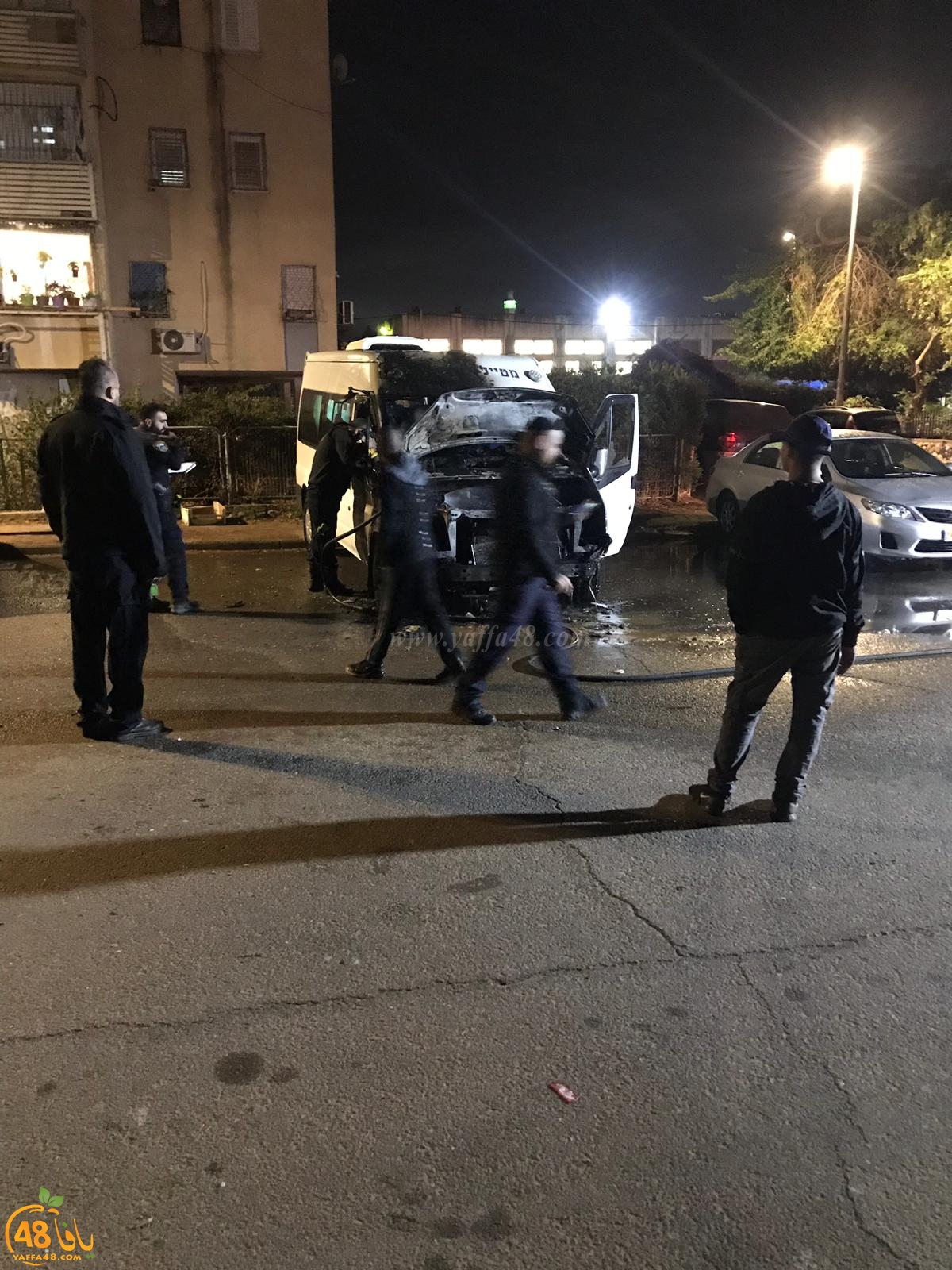  فيديو: احتراق مركبة في حي رمات اشكول باللد
