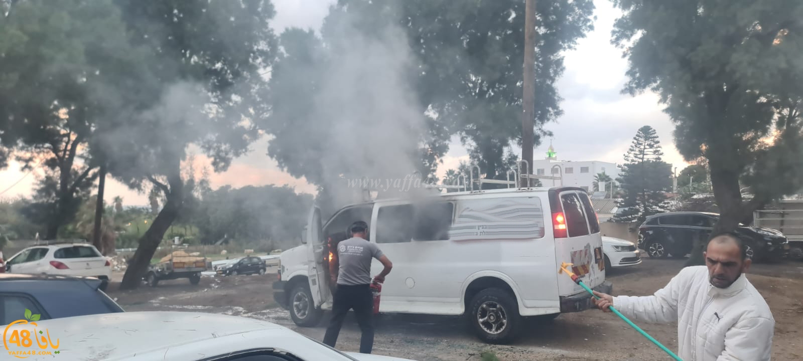 يافا: احتراق مركبة في شارع كيدم