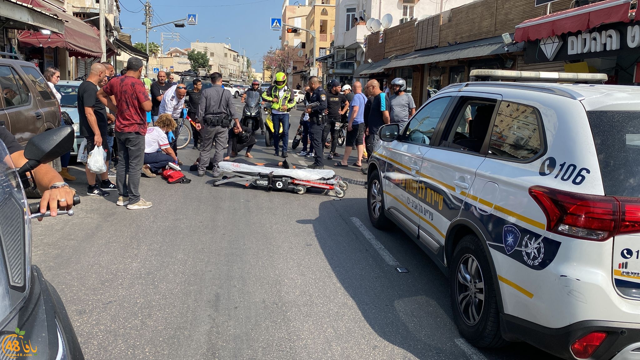 يافا: اصابة متوسطة لراكب دراجة هوائية بحادث ذاتي