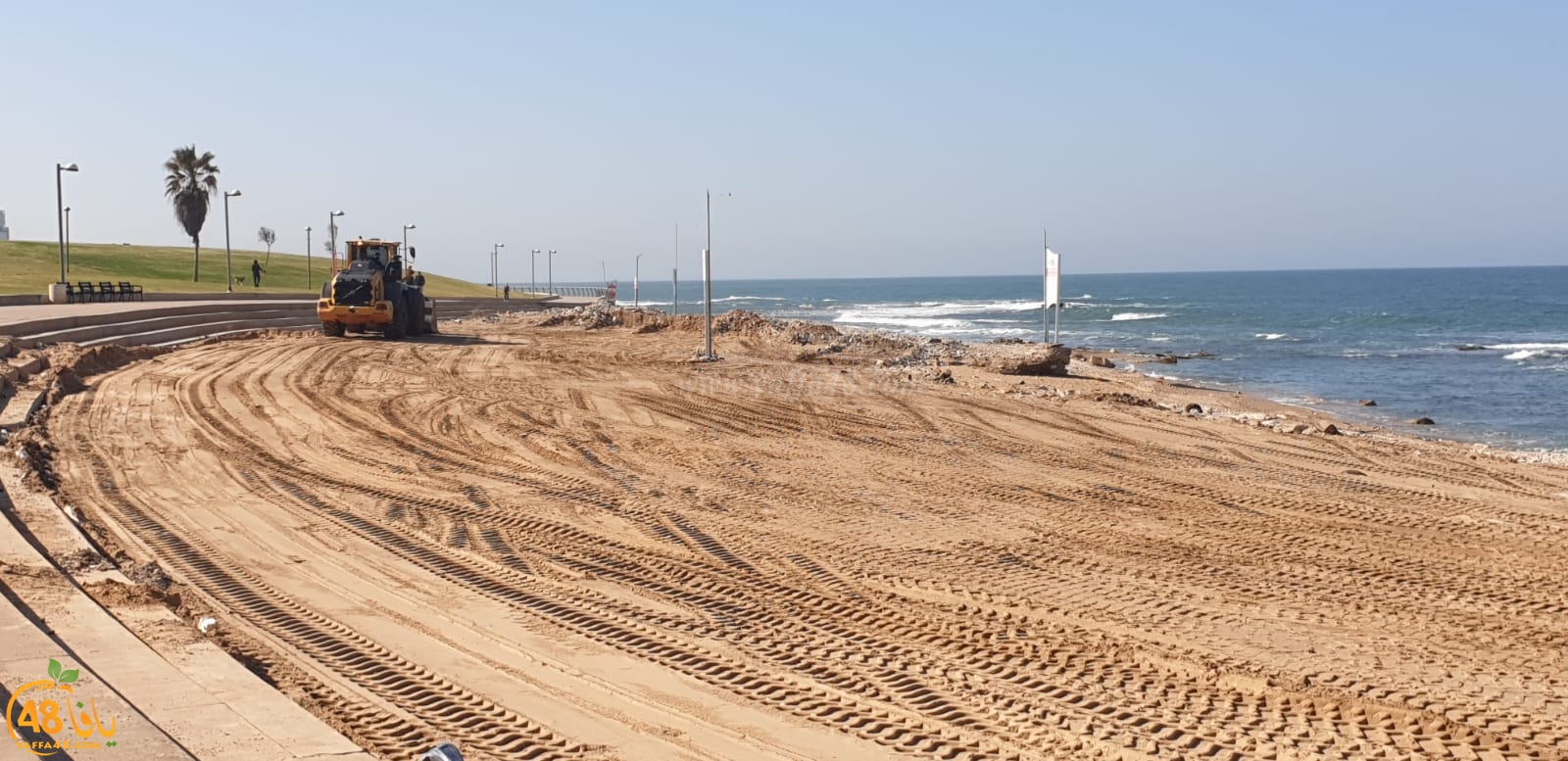  فيديو: بعد فترة من الاهمال - أعمال ترميم وتطوير يشهدها شاطئ العجمي بيافا