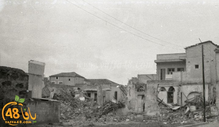 أيام نكبة| صور نادرة لحالة الدمار الذي حلّ بحي المنشيّة عام 1948م