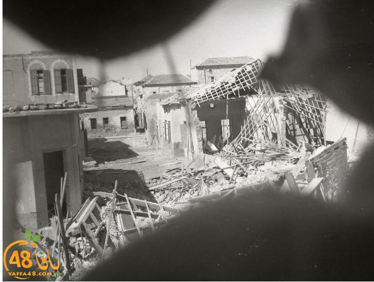 أيام نكبة| صور نادرة لحالة الدمار الذي حلّ بحي المنشيّة عام 1948م