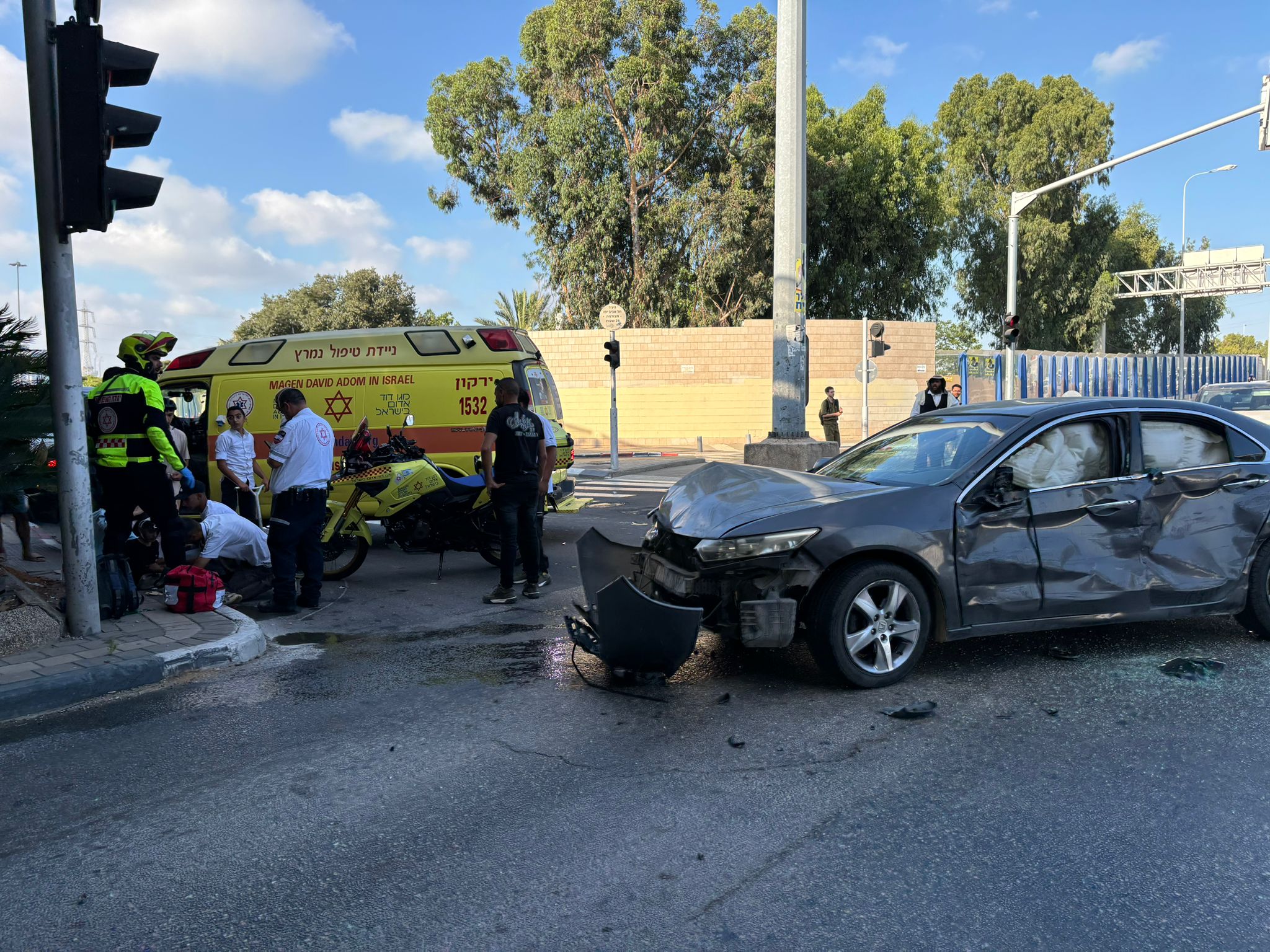  3 إصابات بينهم أطفال بحادث طرق في مدخل يافا الشرقي 