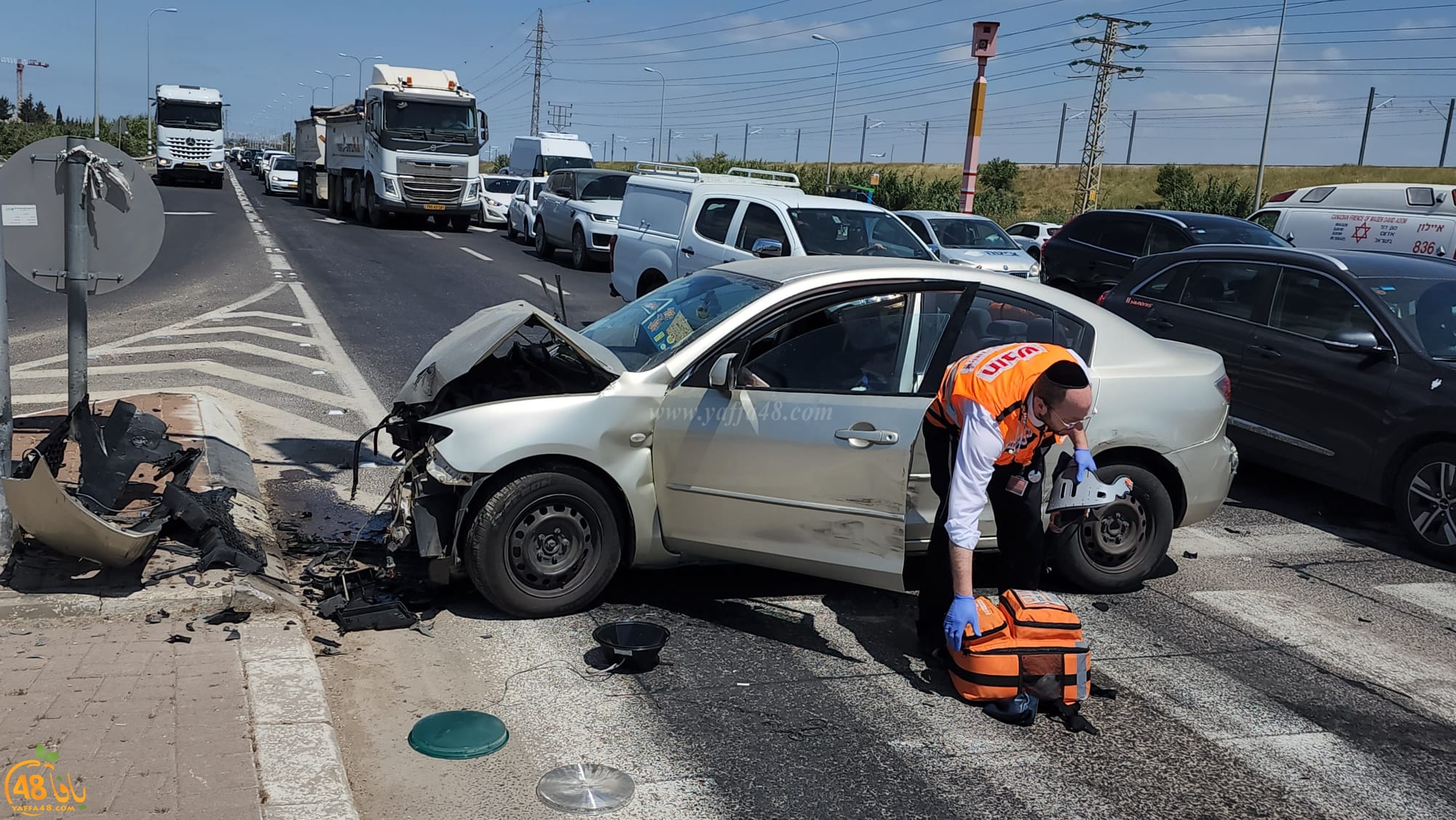 3 اصابات بحادث طرق في مدخل مدينة اللد