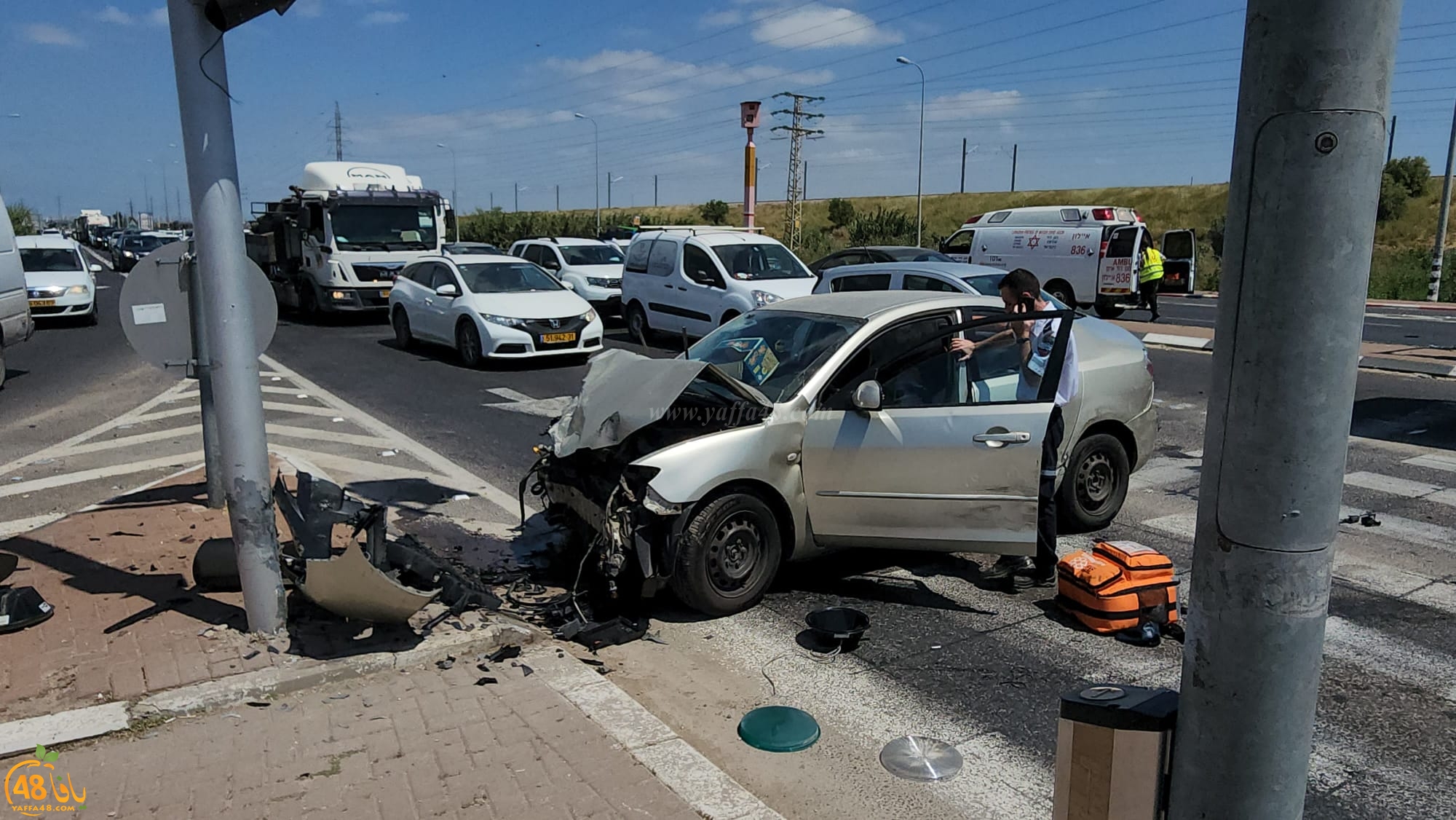 3 اصابات بحادث طرق في مدخل مدينة اللد