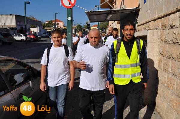 من أرشيف يافا 48 - شباب يافا ينطلقون سيراً على الأقدام الى المسجد الأقصى المبارك عام 2014 