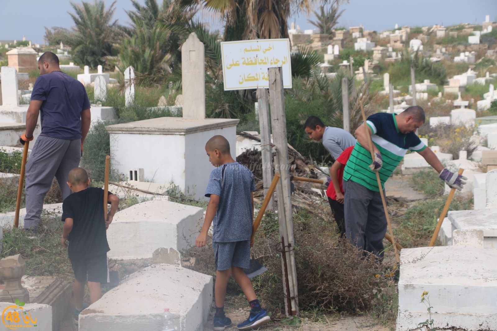 بالفيديو: لجنة إكرام الميت تُنظم حملة لتنظيف مقبرة الكازاخانة بمدينة يافا 