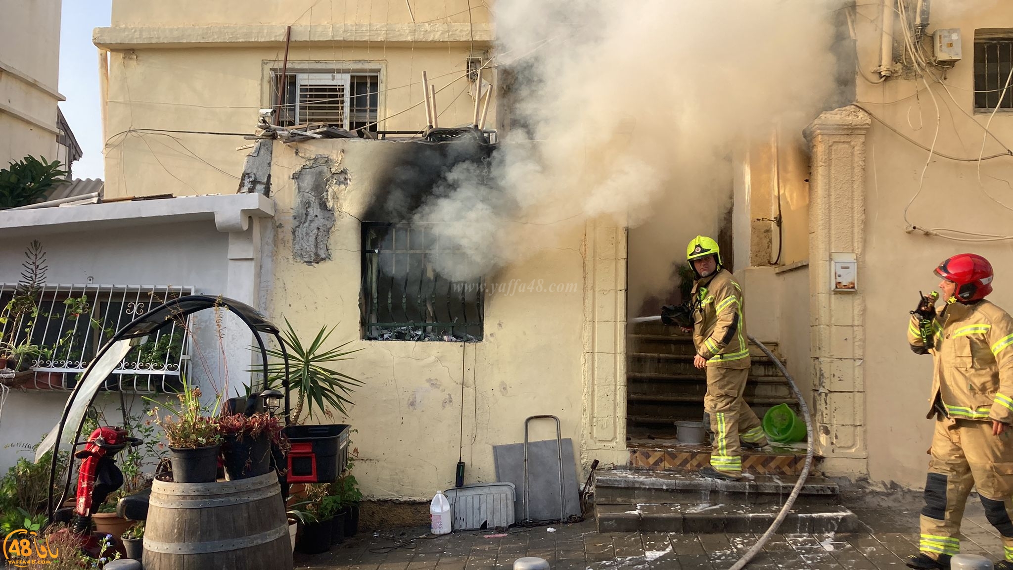   يافا: اصابة طفيفة لشخصين اثر حريق في أحد المنازل 