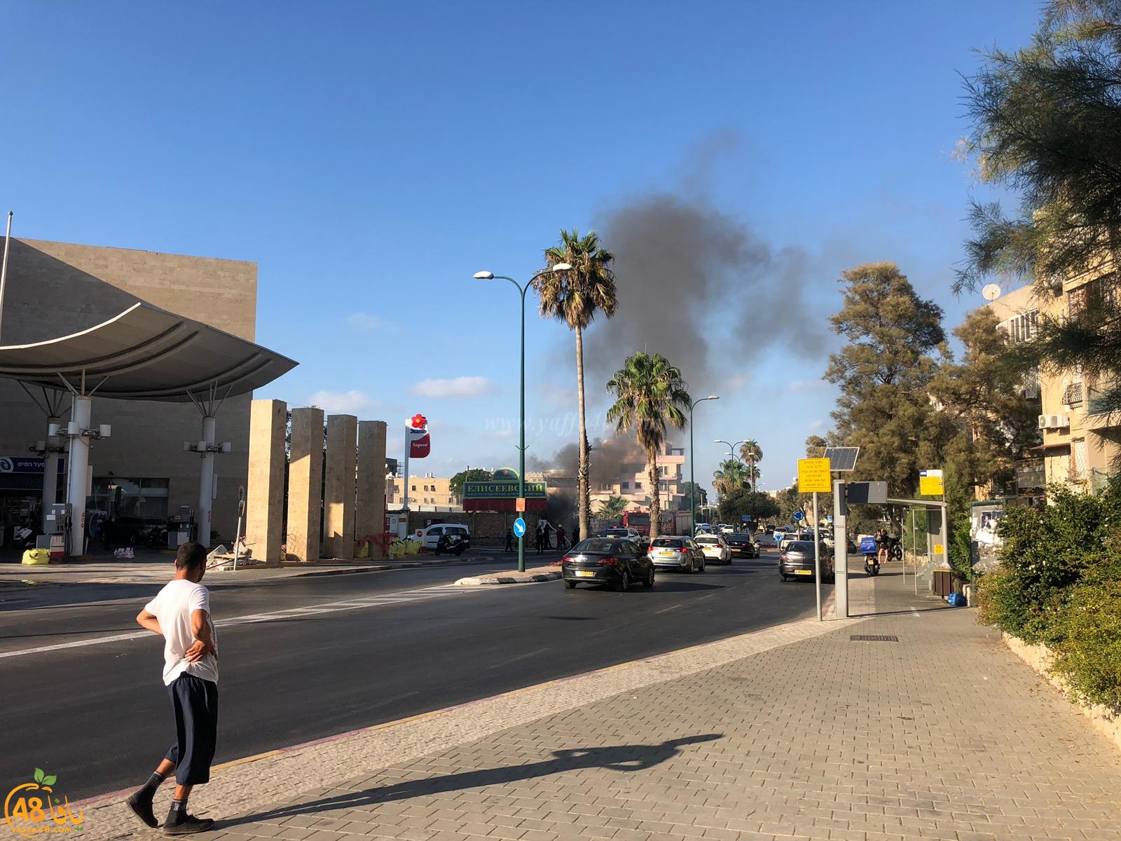  بالصور: حريق داخل محطة وقود بيافا واغلاق شارع ييفت الرئيس 