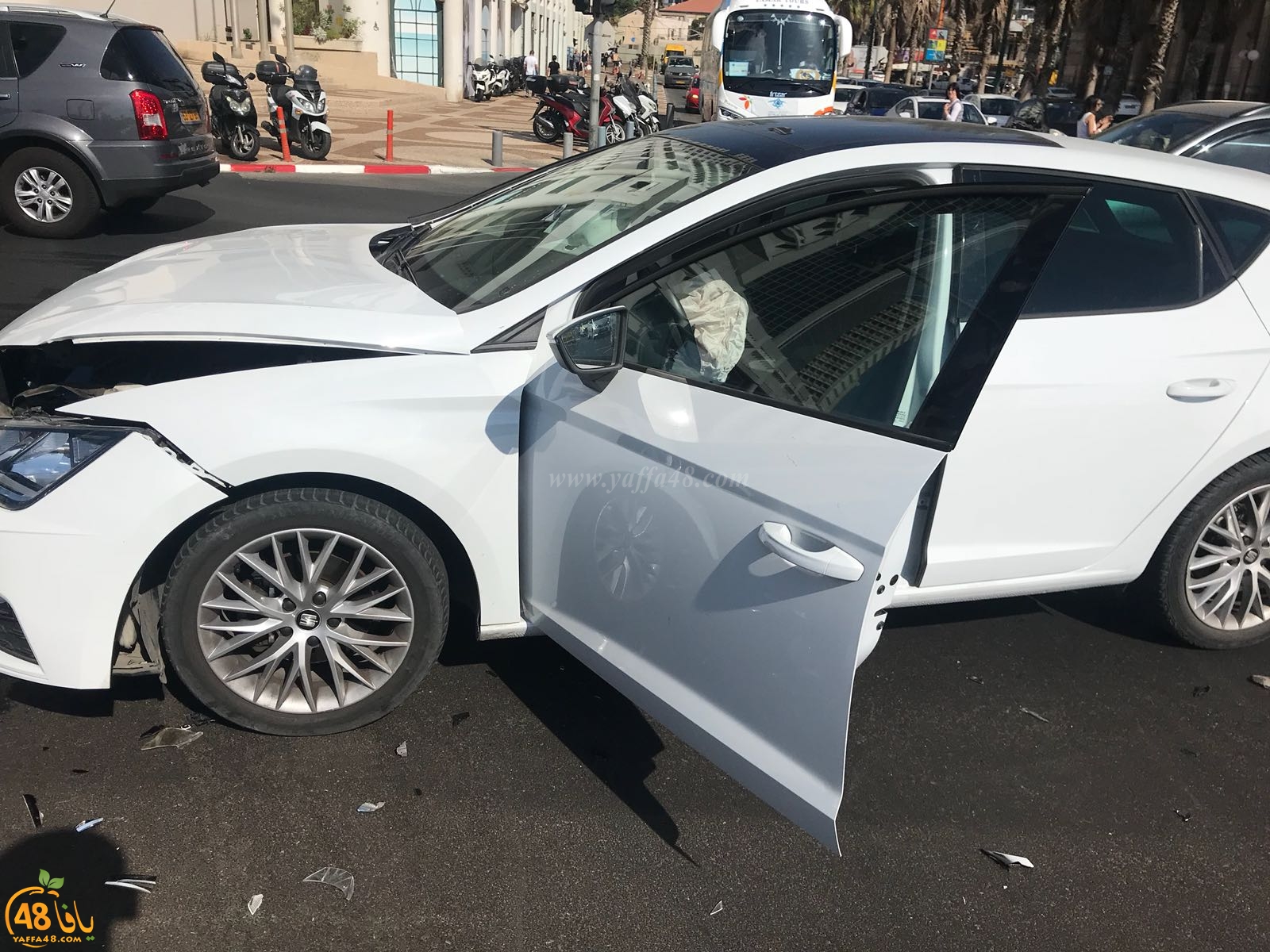  اصابة طفيفة لشخصين بحادث طرق بين مركبتين بيافا 
