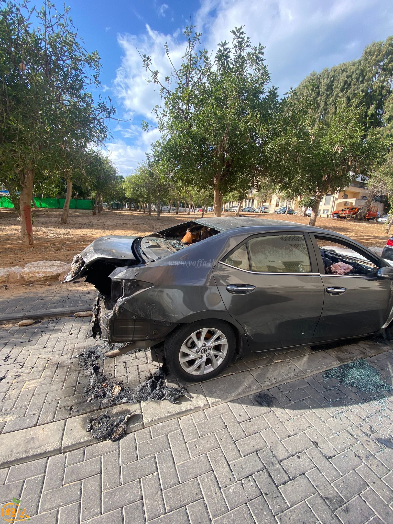  فجر اليوم - احراق سيارة في مدينة يافا 