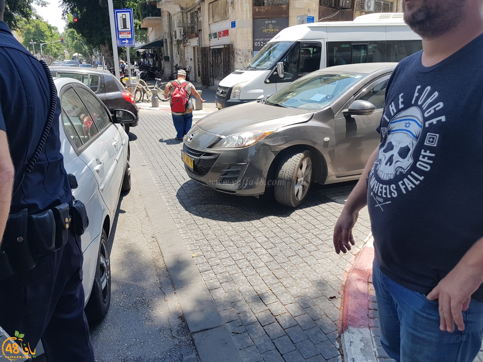  بالصور: أضرار اثر حادث طرق بين مركبتين في يافا 