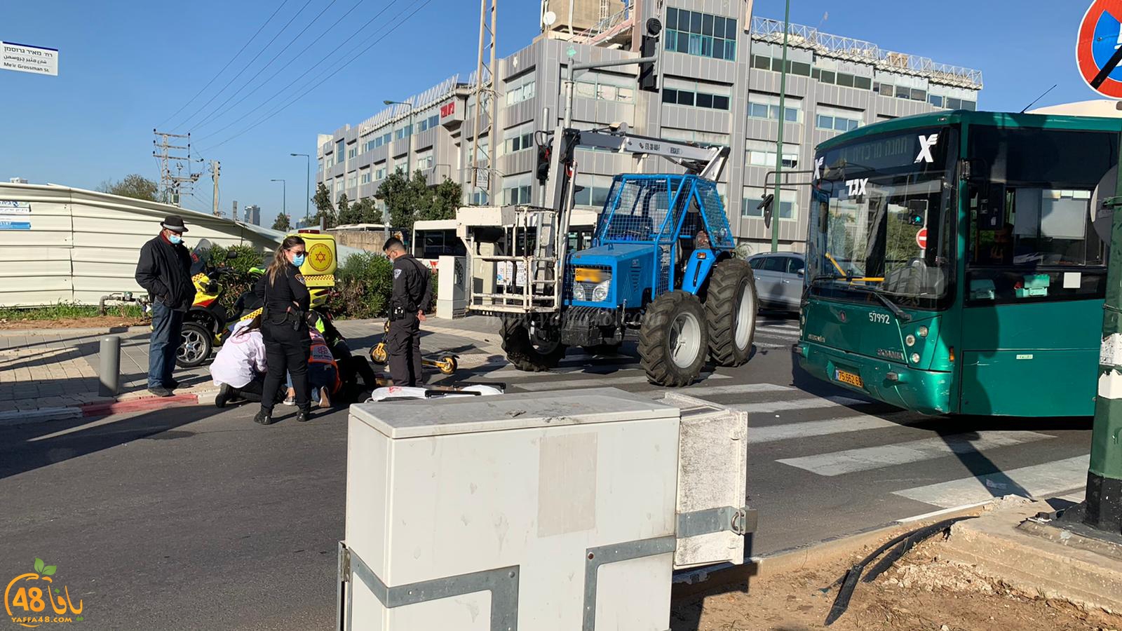  اصابة متوسطة لراكب دراجة هوائية بحادث دهس في يافا 