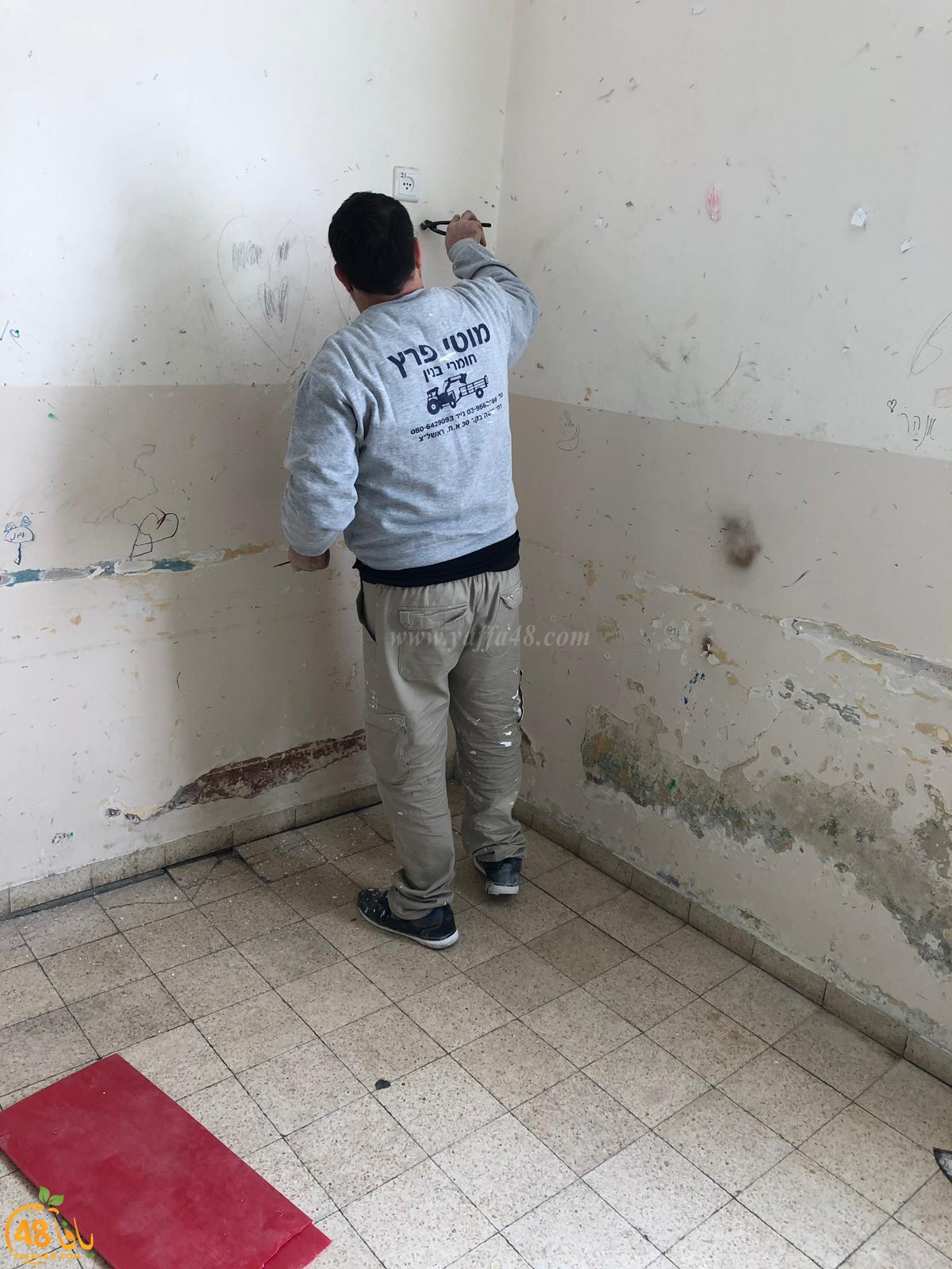  بالصور: البدء بترميم مبنى مقر النادي الاسلامي في مدينة يافا 