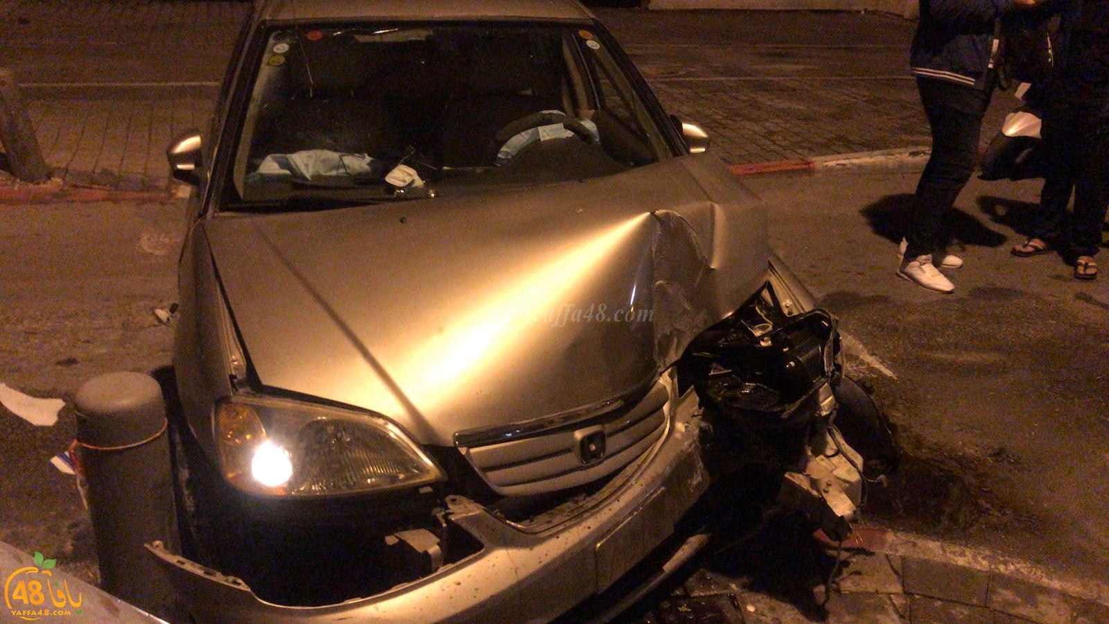 فيديو: اصابة طفيفة لسائق مركبة بحادث طرق ذاتي بيافا