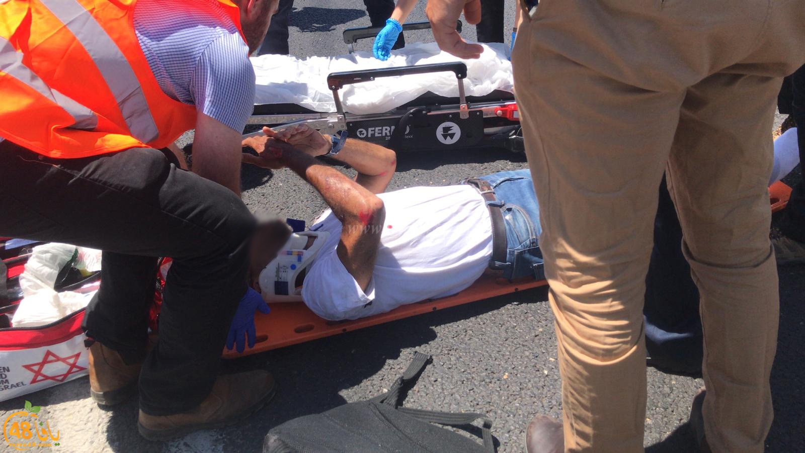   صور: إصابة متوسطة لراكب دراجة نارية بحادث طرق ذاتي في يافا