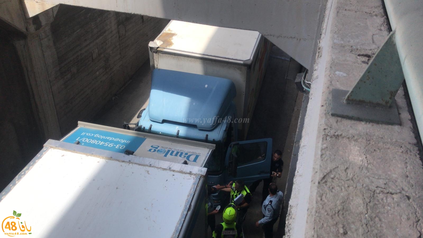 مصرع سائق شاحنة اثر تعرضه للدهس تحت عجلات شاحنته في شارع سلمة بيافا 
