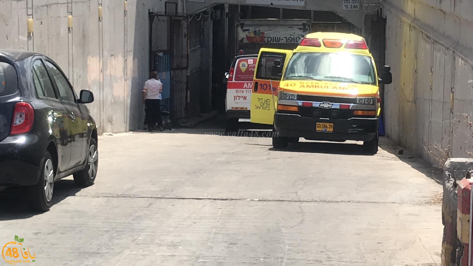 مصرع سائق شاحنة اثر تعرضه للدهس تحت عجلات شاحنته في شارع سلمة بيافا 