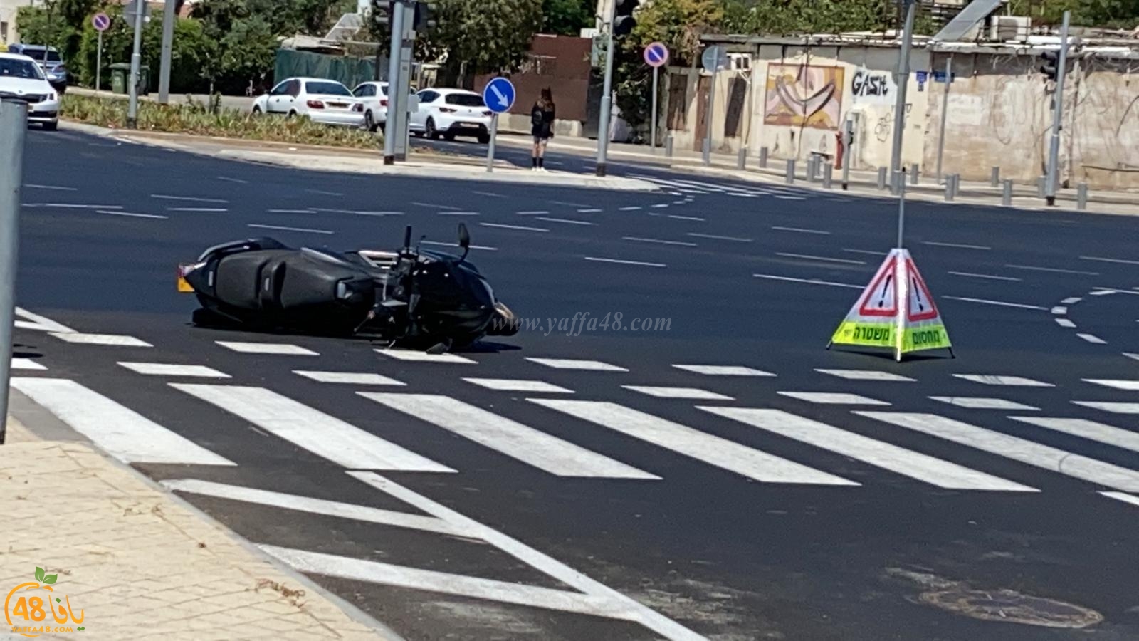 يافا: اصابة طفيفة لراكب دراجة نارية بحادث طرق ذاتي 