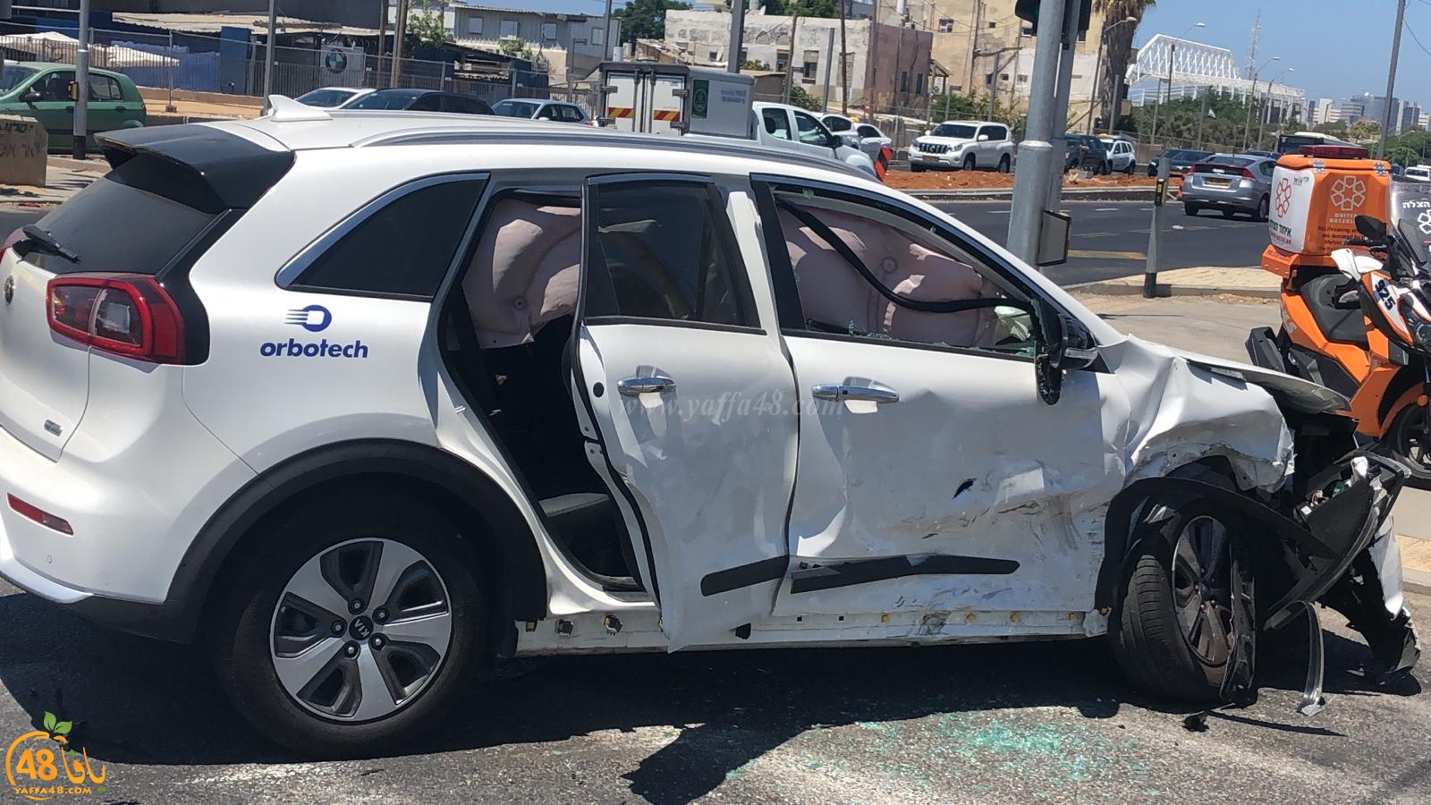  فيديو: 5 اصابات متفاوتة بحادث طرق بين مركبتين في يافا 