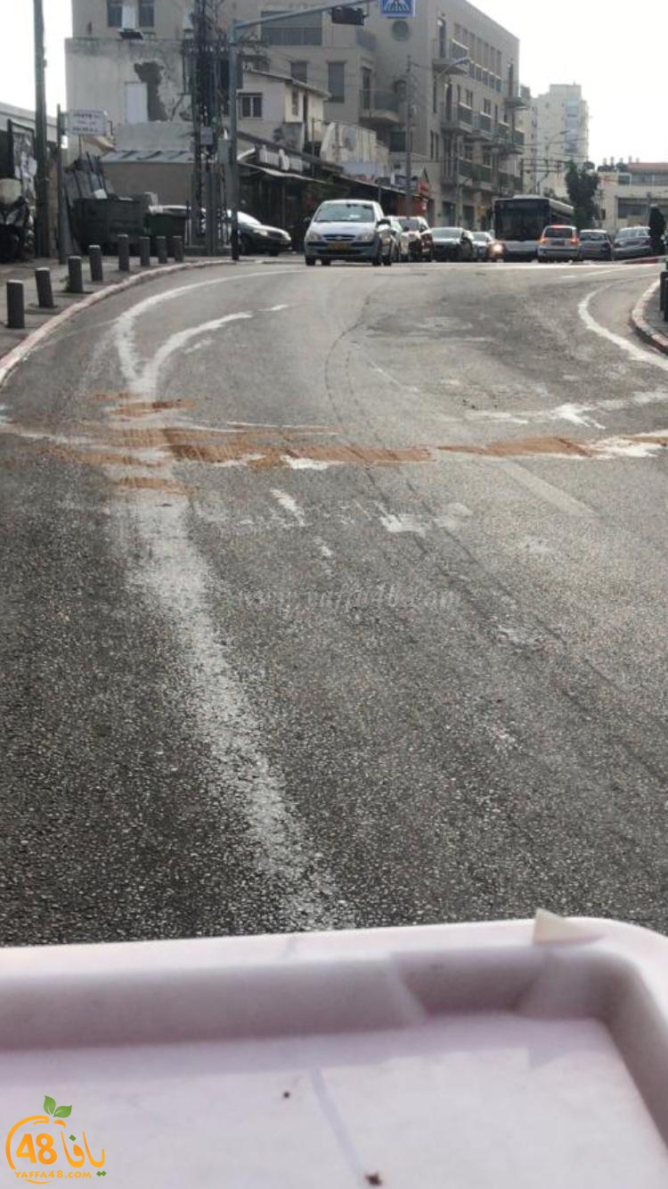 يافا: إغلاق مقاطع من شارع ييفت بعد تسرّب زيوت من احدى المركبات