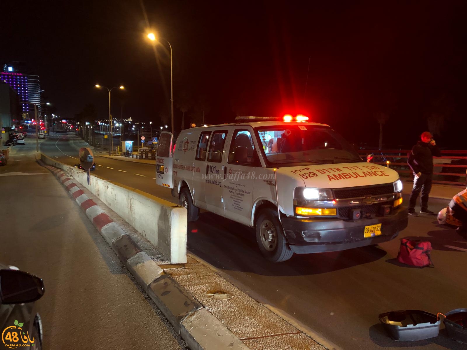  فجر اليوم - إصابة متوسطة لراكب دراجة نارية بحادث طرق شمال يافا 
