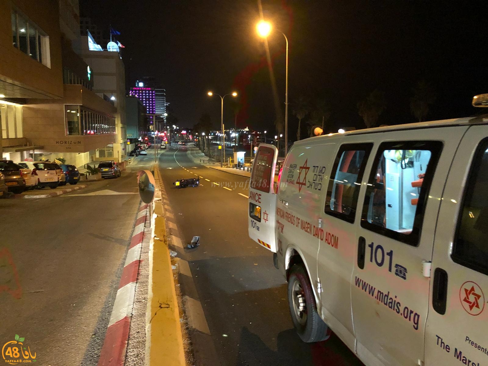  فجر اليوم - إصابة متوسطة لراكب دراجة نارية بحادث طرق شمال يافا 