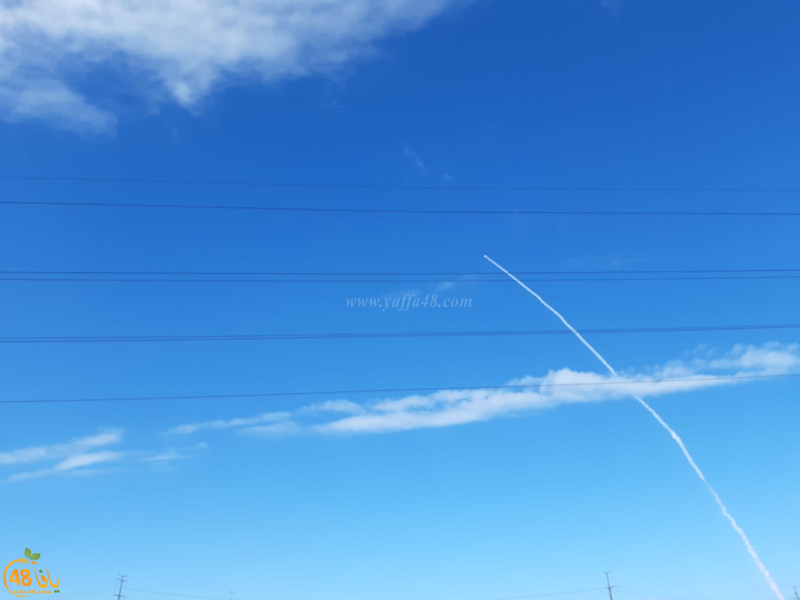  فيديو: تجربة لإطلاق صاروخ شوهدت آثاره في سماء يافا 