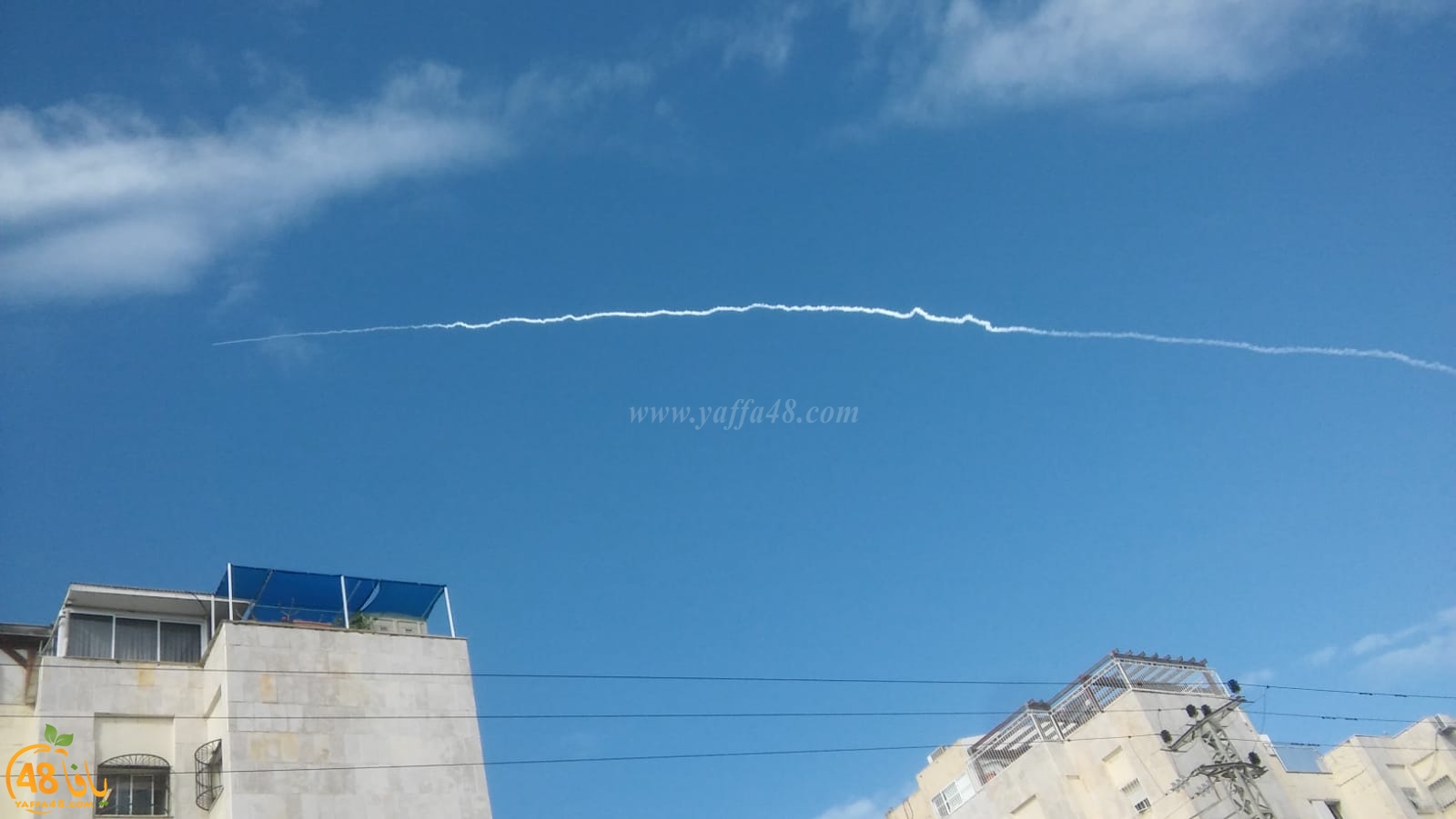  فيديو: تجربة لإطلاق صاروخ شوهدت آثاره في سماء يافا 