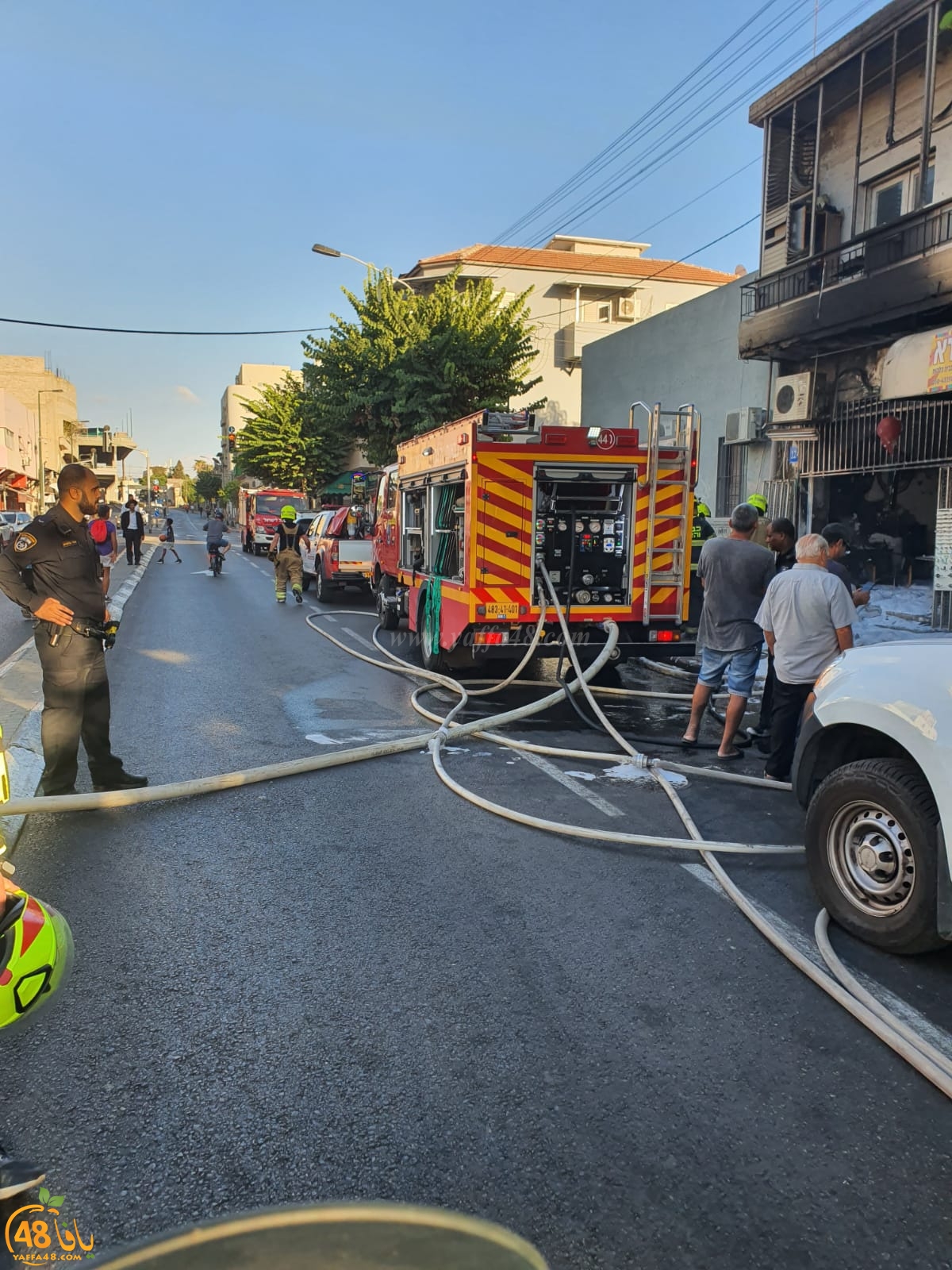 يافا: حريق داخل محل تجاري في شارع سلمة