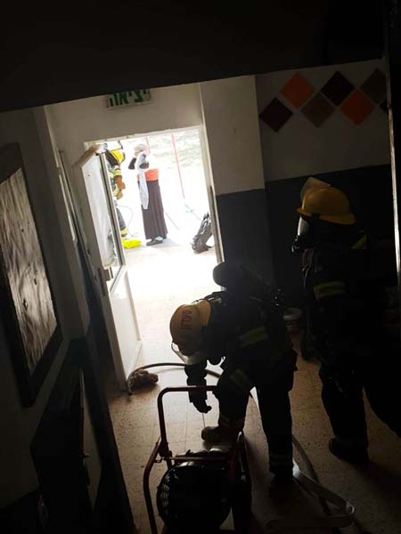   7 اصابات اثر حريق داخل عمارة سكنية في بيت شيمش  